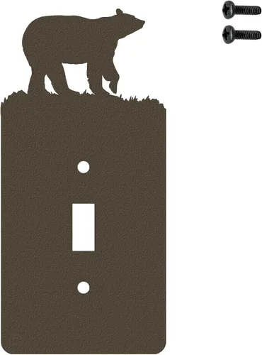 Vista 33 de Bear - Placa de pared dúplex individual (potencia única, negra) - Fabricado en Estados Unidos