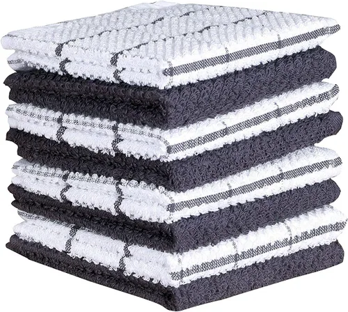 Vista 15 de AMOUR INFINI Juego de 8 paños de cocina para lavar platos, altamente absorbentes, súper suaves, trapos reutilizables de secado rápido para limpiar