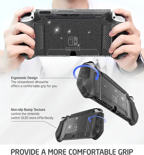 Vista 6 de Mumba Dockable Case for Nintendo Switch OLED 2021, Blade Series TPU Grip Protective Cover Accessories Compatible with Nintendo Switch OLED 7 Inch