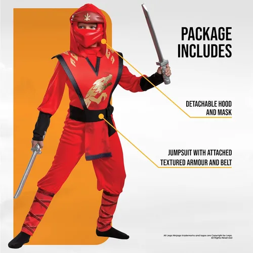 Vista 3 de Disguise Disfraz infantil de lujo Kai Legacy Rojo