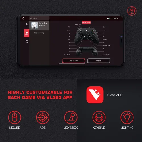Vista 8 de leadjoy VX2 AimBox - Adaptador de teclado y mouse para consola de juegos convertidor de conexión con cable con conector de estudio de 0138in
