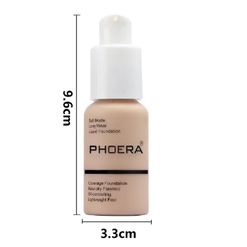 Vista 7 de Phoera - Base de maquillaje líquida mate suave sin imperfecciones, corrector de larga duración, resistente al agua, de cobertura total