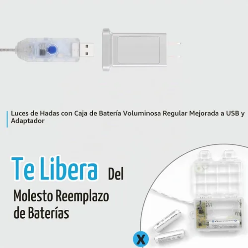 Vista 7 de Luces de Hadas USB Enchufables de 33 pies, 100 LEDs con Control Remoto, Luz Blanca Cálida de 20 Colores Cambiantes, Luces de Cadena Centelleantes