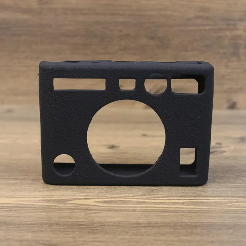 Vista 6 de Rieibi Mini EVO Case - Funda protectora de silicona para cámara instantánea Fuji Mini EVO - Funda ligera de goma suave para Fujifilm evo - Negro