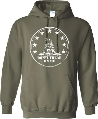 Vista 6 de zerogravitee Sudadera con capucha para adultos Don't Tread On Me en 9 colores Negro