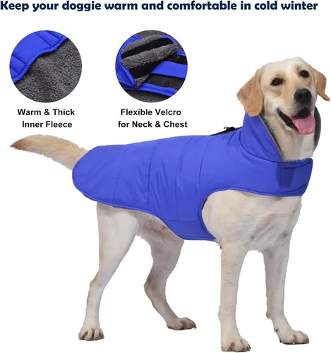 Vista 3 de Abrigo de invierno para perro, chaqueta impermeable para el clima frío, chaleco de perro resistente al viento, ropa cálida para cachorros, suéter