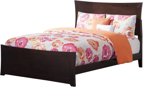 Vista 7 de AFI, Metro - Cama Queen de plataforma de madera de perfil bajo con estribo a juego, color espresso