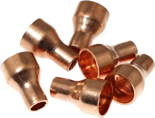 Vista 5 de RLECS 6 piezas de acoplamiento de cobre reductor con extremo de sudor 1/2 x 1/4 pulgadas ID para adaptador de refrigeración HVAC