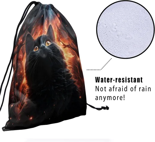 Vista 158 de Bolsa de agarre de gimnasia de piel de animal, bolsa de gimnasia con cordón ajustable, bolsa de cuerda para fauna silvestre, Mariposas Galaxy