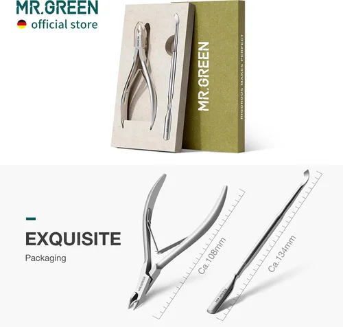 Vista 7 de MR.GREEN Tijeras para Cutículas y Manicura Tijeras de Cutículas y Recortadores Eliminador de Piel Muerta Cortadores de Acero Inoxidable Herramienta