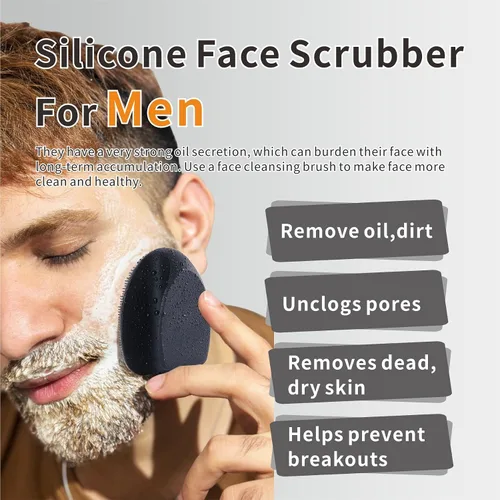 Vista 2 de Limpiador facial de silicona suave, limpiador corporal para limpieza profunda, exfoliación, 2 cepillos corporales de silicona para mujeres