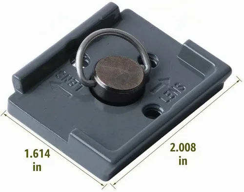 Vista 3 de Placa de liberación rápida con tornillo de 1/4 pulgadas compatible con cabezal de trípode de cámara Manfrotto 200PL-14 322RC2 324RC2 488RC2 496RC2