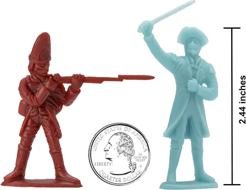 Vista 2 de BMC Revolutionary War Plastic Army Men - 44 figuras de soldado de batalla de Brandywine