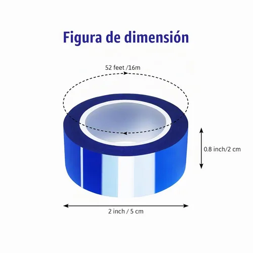 Vista 2 de MEBMIK 2 rollos de 20 mm x 16 m (52 pies) Cinta térmica azul de alta temperatura, cinta resistente al calor, cinta de transferencia de calor