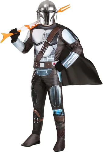 Vista 2 de STAR WARS Deluxe Adult Mandalorian Costume, Mens Halloween Costume - Officially Licensed