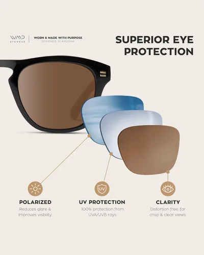 Vista 3 de WearMe Pro Gafas de sol rectangulares retro polarizadas para hombre