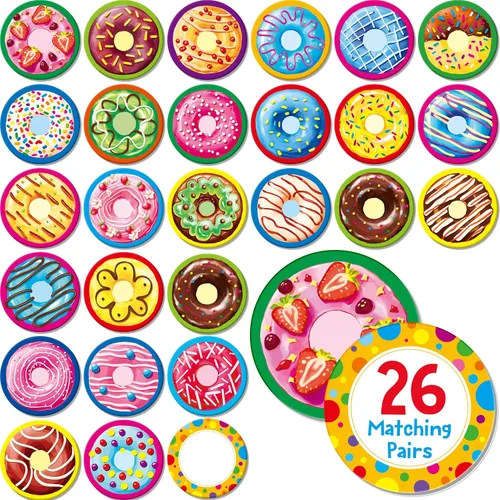 Vista 11 de Hebayy 36 pares de tarjetas flash de dibujos animados a juego de animales borrables (72 unidades, cada una mide 2 x 2 pulgadas)