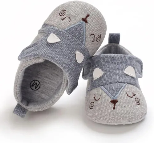 Vista 4 de Zapatos de punto para recién nacidos, para niños y niñas, con suela antideslizante suave, para cuna, para niños pequeños, zapatos de calcetín