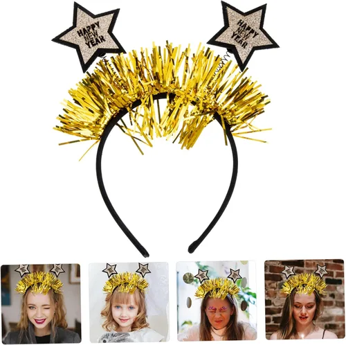 Vista 9 de jojofuny 4pcs Holiday Decorations New Year Headwear New Year Tiara 2023 Head Hoops 2022 Xmas Christmas Headbands 2022 Birthday Headband Chrismas