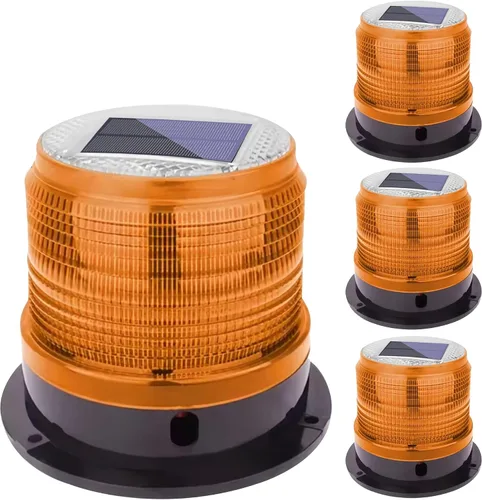 Vista 9 de Luz Estroboscópica Solar de Advertencia de Seguridad Intermitente/Luz Estroboscópica de Techo, con Base Magnética Fuerte Impermeable para 4 piezas