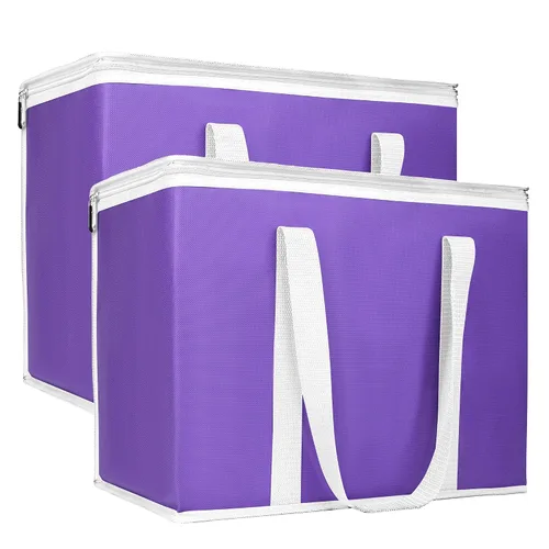 Vista 42 de Bodaon Bolsa de entrega de pizza aislada, 20" x 20" x 8" bolsas calentadoras de pizza para mantener caliente, bolsa aislada para entrega de Negro