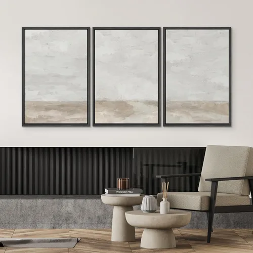 Vista 56 de SIGNWIN Lienzo enmarcado para pared, juego de arte pastel con cadena montañosa, bosque, niebla, naturaleza silvestre, ilustraciones modernas, arte