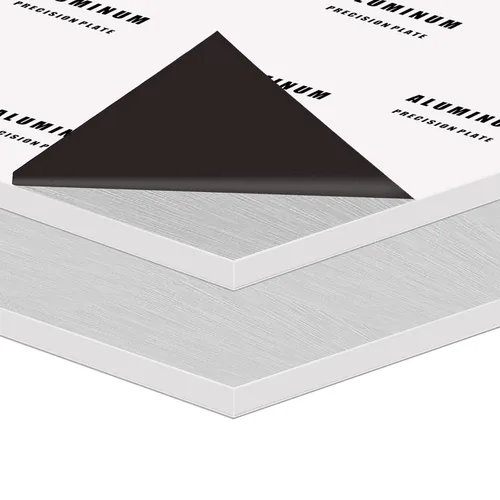 Vista 23 de Placa de hoja de aluminio de 1 pulgada de grosor, placas de aluminio resistentes de 6 x 6 pulgadas con película protectora, placa de panel plano