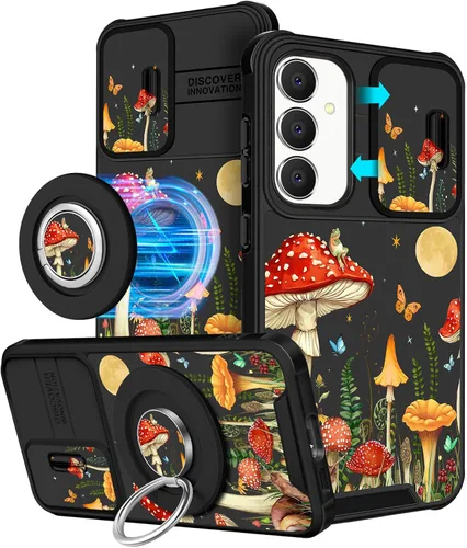 Vista 16 de Funermei Funda para teléfono Samsung Galaxy A15 5G - [2 en 1] Funda para teléfono de mujeres lindas chicas, diseño femenino de mariposa negra