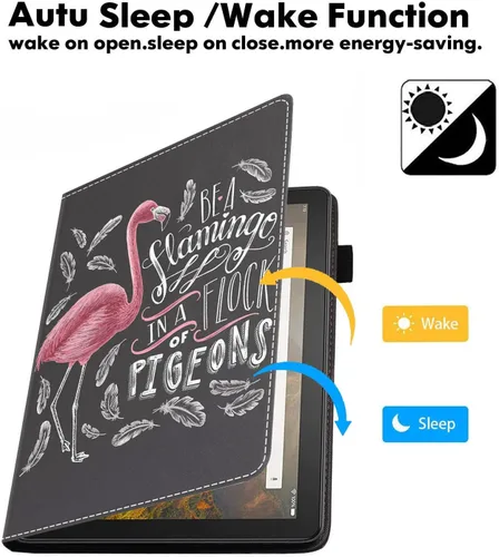 Vista 3 de Funda para tableta Amazon Fire HD 10/Fire HD 10 Plus (11ª generación, versión 2021), con cita inspiradora de «Be a Flamingo in a Flock», funda