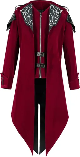 Vista 2 de Chaqueta gótica Steampunk con capucha para hombre, disfraz medieval de Halloween para cosplay