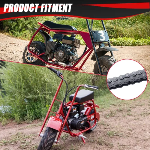 Vista 4 de KAMIER #35 Cadena de rodillos de accionamiento de 140 eslabones para Baja Doodle Bug Racer Blitz DB30 Coleman CT100U CC100X RT100 98cc 100cc 2.8hp