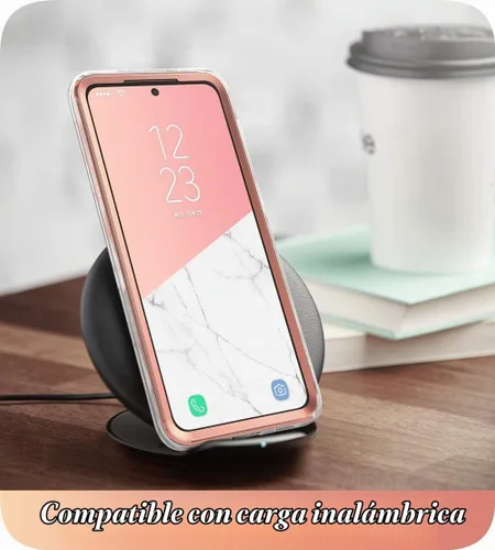 Vista 5 de i-Blason Cosmo Series - Funda para Samsung Galaxy S21 5G, diseño delgado y elegante, 6.2 pulgadas (mármol). Mármol rosa