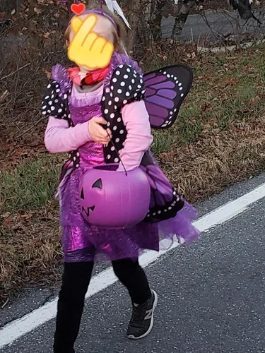 Vista 3 de ALVOGIMOR Hermoso disfraz de hada de mariposa para niñas, incluye ala y diadema