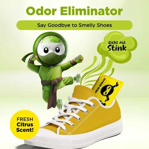 Vista 2 de Desodorizante de zapatos Shoe Ninja - Eliminación de olor de zapatos con carbón activado, removedor de olores de zapatos versátil y reutilizable