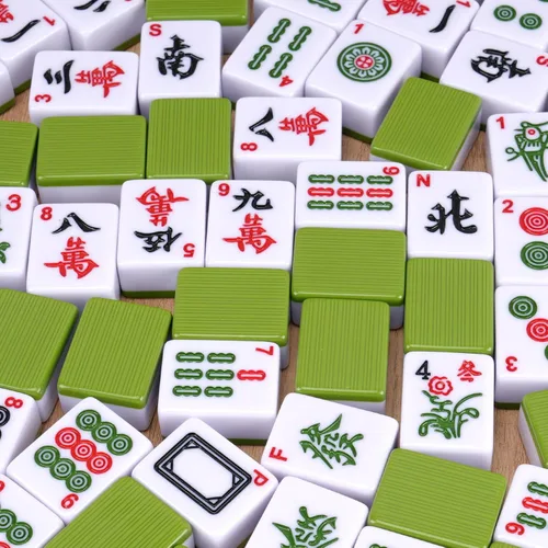 Vista 7 de Pycoal 146PCS Mahjong chino tradicional sistema, 1.4 '' melamina Mahjong Verde