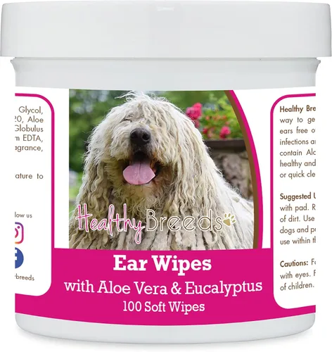 Vista 10 de Healthy Breeds Affenpinscher Toallitas de limpieza de oídos con aloe y eucalipto para perros, 100