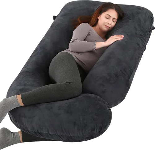 Vista 13 de BATTOP Almohada de embarazo para dormir, almohada de maternidad de cuerpo completo con funda extraíble lavable, soporte para espalda, caderas