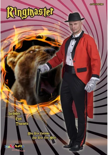 Vista 2 de fantastcostumes Hombre Ringmaster Costume, talla única , Igual a la foto