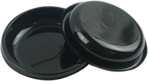 Vista 5 de 100 mini platos de salsa de inmersión de 3.11 x 3.11 pulgadas, juego de platos redondos desechables de plástico para salsa de soja negra, bandeja