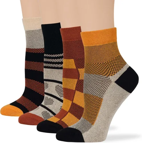 Vista 68 de 7BIGSTARS KINGDOM Women's Cotton Quarter Non-Binding Diabetic Fashion Socks-L-M-4 Pack-Multicolor