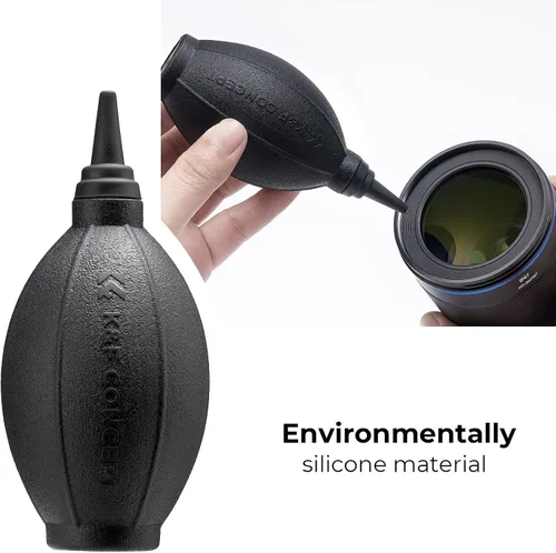 Vista 5 de K&F CONCEPT - Soplador de aire de punta suave, bomba de aire de goma Fuerte flujo de aire y silicona segura que no raya las lentes. Compacto