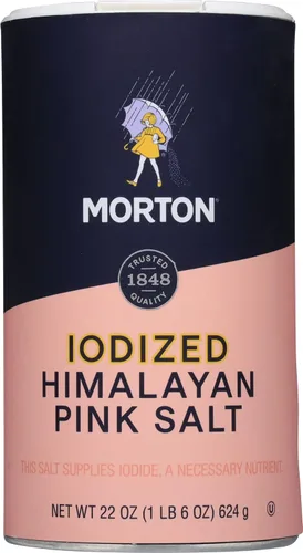 Vista 3 de Morton Sal rosa del Himalaya yodada, 22 onzas (paquete de 2)