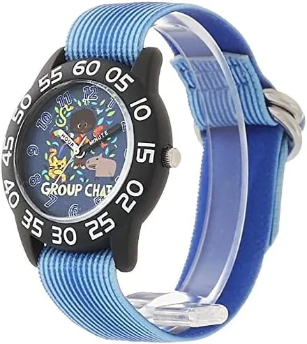 Vista 4 de Disney Encanto Time Teacher - Reloj analógico de cuarzo para niños, Azul Patchwork, Reloj de cuarzo