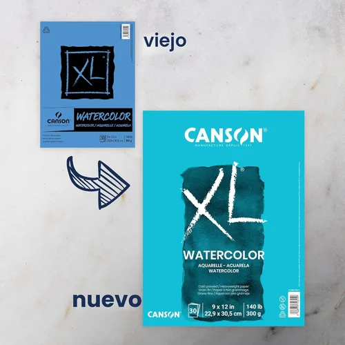 Vista 2 de Canson Bloc de acuarela serie XL, papel blanco pesado, encuadernación plegable, 30 hojas, 9 x 12 pulgadas