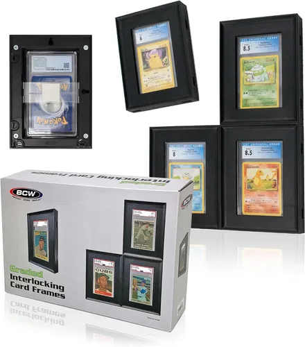 Vista 8 de BCW Marcos entrelazados para tarjetas graduadas - Negro - Paquete de 4 Marcos entrelazados ideales para coleccionables, cromos y recuerdos Marco