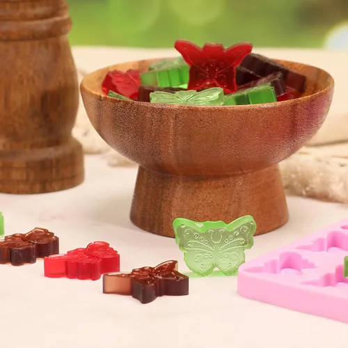 Vista 2 de Molde de mariposa, 72 cavidades, mini moldes de silicona de mariposas para gomitas de chocolate y dulces, moldes de mariposa de silicona de grado