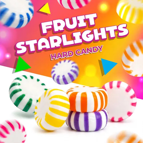 Vista 3 de Fruit Starlights - Caramelos duros envueltos individualmente, bolsa de 1