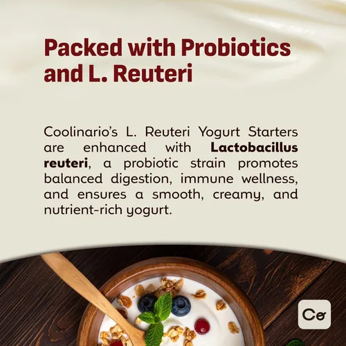 Vista 8 de Coolinario L Reuteri - Iniciador de yogur (10-PK, bolsitas de 0.05 oz) Reuteri Probiótico Cultivo iniciador de yogur con probióticos Lactobacillus