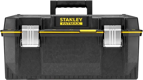 Vista 2 de STANLEY FATMAX - Caja de herramientas impermeable de 22.8 in, resistente al agua, gran capacidad de almacenamiento, ranura en V para corte extra