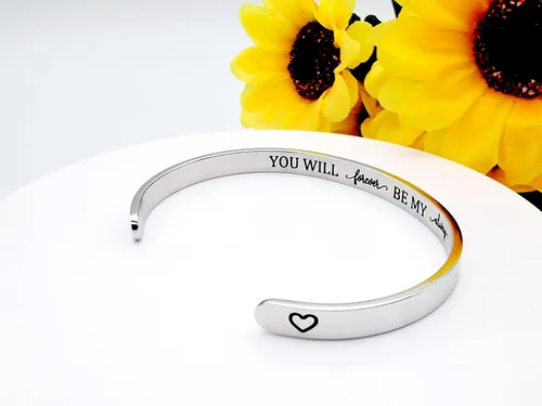 Vista 243 de Pulseras inspiradoras para mujer, joyería de acero inoxidable, con refranes, pulsera motivacional con mensaje oculto, pulseras grabadas para mejor